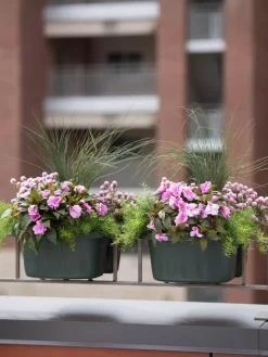 Self-Watering Saddle Railing Planter, 16" -Garden Supplies Store 8592175GR 2430 tif