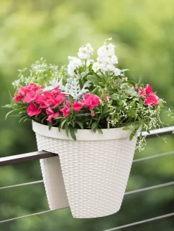 Weave Round Railing Planter, 11" 6 Weave Round Railing Planter, 11" -Garden Supplies Store 8598370 8580 tif