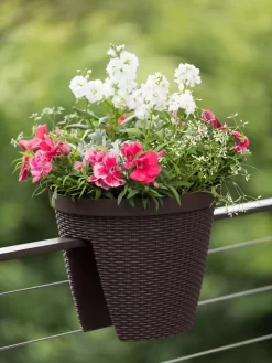 Weave Round Railing Planter, 11" 7 Weave Round Railing Planter, 11" -Garden Supplies Store 8598370 8584 tif