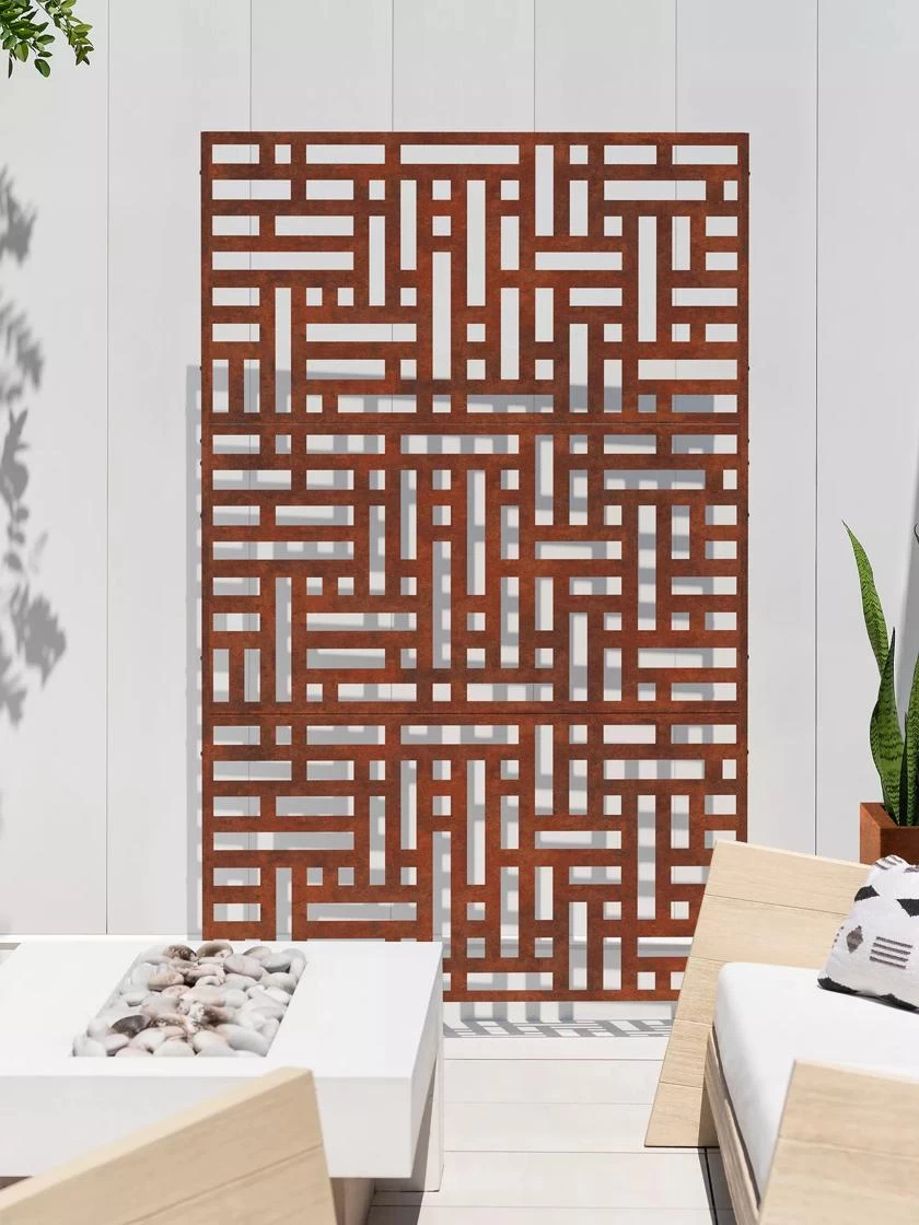 Veradek 3-Panel Privacy Screen Set, Blocks 1 Veradek 3-Panel Privacy Screen Set, Blocks