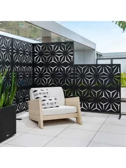 Veradek 2-Panel Privacy Screen Set, Star -Garden Supplies Store 8599214 09v