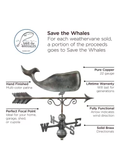 Save The Whales™ Copper Weathervane -Garden Supplies Store 8600371 01v