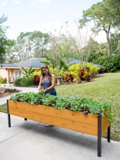 Self-Watering Eco-Stained Elevated Planter Box, 2' X 8' -Garden Supplies Store 8608965 6069 tif