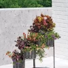 Galvanized Grow Bag Triple Planters With Stand
