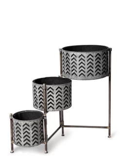 Galvanized Grow Bag Triple Planters With Stand -Garden Supplies Store 8609180 4812 tif