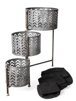 Galvanized Grow Bag Triple Planters With Stand -Garden Supplies Store 8609180 4817 tif