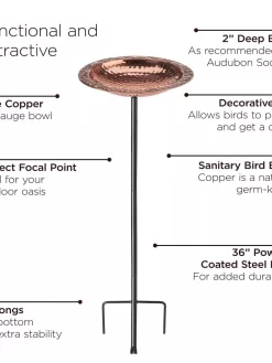 Copper Birdbath With Stake -Garden Supplies Store 8609876 03V jpg