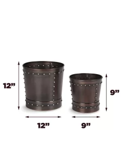 Riveted Planters, Set Of 2 -Garden Supplies Store 8610032 03v
