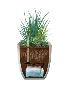 Self-Watering LavaStone® Modern Square -Garden Supplies Store 8610250 SWInsert art 8inSq tif 1