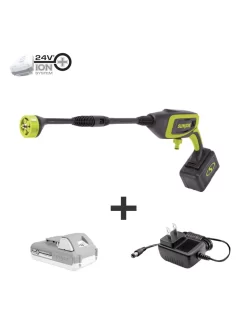 Sun Joe 24V-PP350-LTE 24-Volt ION+ Power Cleaner Kit | W/ 2.0-Ah Battery And Charger | 350 PSI Max | 0.6 GPM Max