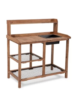 Dynamic Acacia Potting Bench With Soil Reservoir -Garden Supplies Store 8611009 001