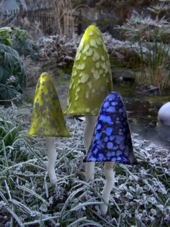 Potting Shed Tinkling Toadstool Sculptures, Set Of 3 -Garden Supplies Store 8611730 win 05v