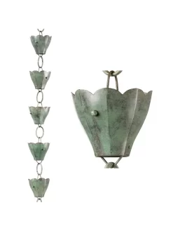 Tulip Pure Copper Rain Chain, 8.5' -Garden Supplies Store 8612740 06v