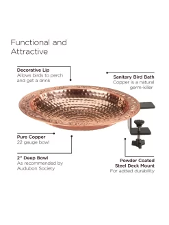 Pure Copper Bird Bath Deck Mount -Garden Supplies Store 8613381 05v