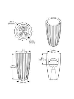 Sedona Tall Planter, 28" Height -Garden Supplies Store 8613525 10V 3 4