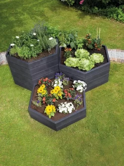 Modular Hexagon Raised Bed Kit, 28.5" -Garden Supplies Store 8614244 04V