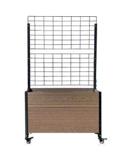 Mobile Deep Trough Planter With Trellis -Garden Supplies Store 8614265 02V