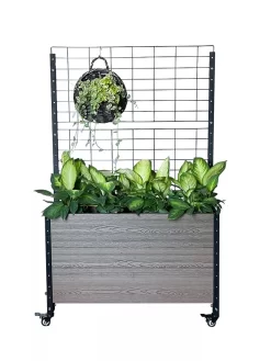 Mobile Deep Trough Planter With Trellis -Garden Supplies Store 8614265 03V