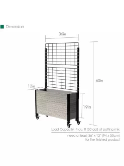 Mobile Deep Trough Planter With Trellis -Garden Supplies Store 8614265 04V 3 4
