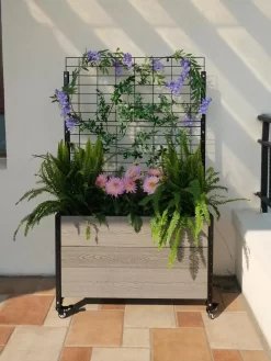 Mobile Deep Trough Planter With Trellis