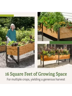 Self-Watering Elevated Planter Box, 2' X 8' -Garden Supplies Store b00eow8fhu raisedbed feature 2 1